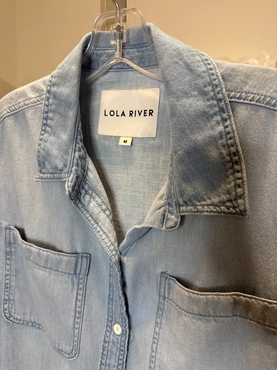 LOLA RIVER Light Blue Shirt M - Picture 2 of 2